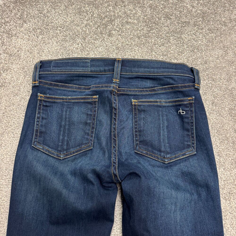 Rag & Bone Skinny Denim Jeans Womens  26 Bedford Blue Dark Wash Raw Hem 27x26 - Picture 13 of 16